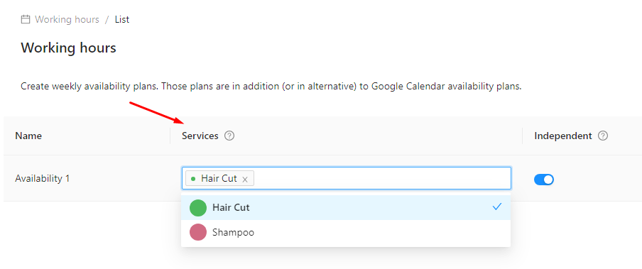Availability Plan Configuration